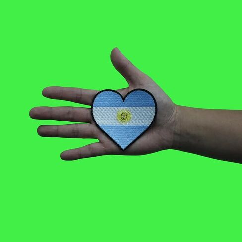 Argentina Heart Flag Patch Patch Country Country Culture Secressed On in Saudi Arabia