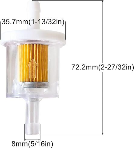 691035 695666 1/4 "مجموعة مرشح الوقود المضمنة متوافقة مع Briggs & Stratton 493629 84001895 794079 Toro Mtd Craftsman Kawasaki 49019-0027 40 Micron in Saudi Arabia