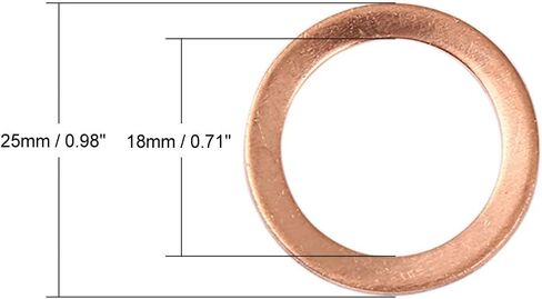 X AUTOHAUX 5pcs Copper Washer Flat Sealing Gasket Ring Spacer for Car 18 x 25 x 1.5mm in Saudi Arabia
