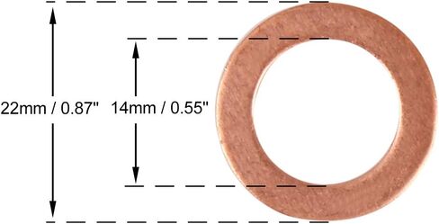 X AUTOHAUX 5pcs Copper Washer Flat Sealing Gasket Ring Spacer for Car 18 x 25 x 1.5mm in Saudi Arabia