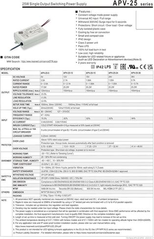 APV-25 Series 17.5W 25W Power Supply APV-25-5 APV-25-12 APV-25-15 APV-25-24 APV-25-36(APV-25-5) in Saudi Arabia
