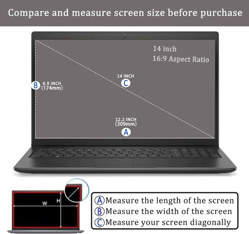 واقي شاشة كمبيوتر محمول i-Tensodo 3 Pack 14 بوصة لأجهزة HP/Dell/Lenovo/ASUS/Sony/Samsung/Acer/MSI/LG مع نسبة عرض إلى ارتفاع 14 بوصة 16:10 كمبيوتر محمول، 11.8 بوصة × 7.39 بوصة، فلتر شفاف عالي الوضوح in Saudi Arabia