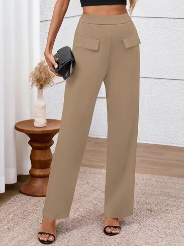 BTFBM Women's Pants 2025 Fall Elastic High Waisted Trousers Stretchy Comfy Lounge Palazzo Pant Wide Leg Sweatpants in Saudi Arabia