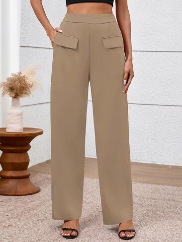 BTFBM Women's Pants 2025 Fall Elastic High Waisted Trousers Stretchy Comfy Lounge Palazzo Pant Wide Leg Sweatpants in Saudi Arabia