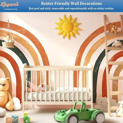 Large Watercolor Rainbow Wall Decals, Colorful Peel and Stick Fabric Nursery Wall Decor, Removable Home Room Wall Decor Murals Stickers for Kids Girls Toddler Bedroom Living Room Playroom in Saudi Arabia