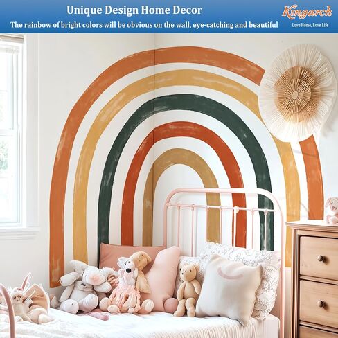 Large Watercolor Rainbow Wall Decals, Colorful Peel and Stick Fabric Nursery Wall Decor, Removable Home Room Wall Decor Murals Stickers for Kids Girls Toddler Bedroom Living Room Playroom in Saudi Arabia