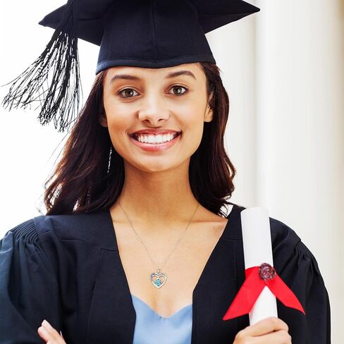 Ursilver Graduation Gifts for Her 2024, S925 Sterling Silver Birthstone Necklace Engraved Class of 2024 Pendant Graduation Necklaces High School College Graduation Gifts for Her 2024 in Kuwait