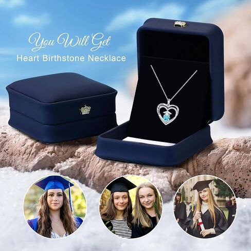 Ursilver Graduation Gifts for Her 2024, S925 Sterling Silver Birthstone Necklace Engraved Class of 2024 Pendant Graduation Necklaces High School College Graduation Gifts for Her 2024 in Kuwait
