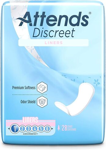 بطانات اللباس الداخلي النسائية من شركة Attends Discreet Incontinence Care، بطول 6 بوصات، عدد 672 in Saudi Arabia