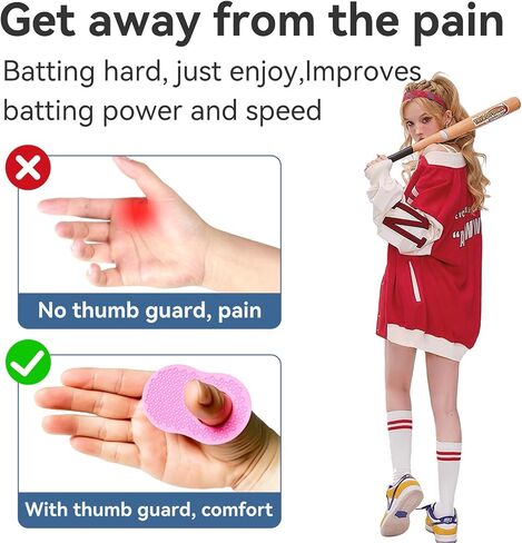 2 Pack Baseball Thumb Guard for Pro Batters, Hitter Swing Training Aid, Thumb Guard Baseball & Softball Baseball Batting Grip Baseball Accessories Baseball Training Equipment Reduce Bat Sting-Red in Saudi Arabia