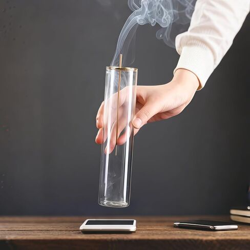 Incense Holder,Incense Holder for Sticks with Removable Glass Ash Catcher, for Meditation and Yoga Room (Golden Leaf) in Saudi Arabia