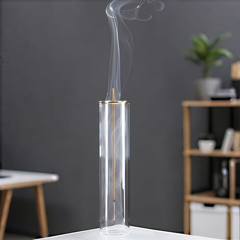 Incense Holder,Incense Holder for Sticks with Removable Glass Ash Catcher, for Meditation and Yoga Room (Golden Leaf) in Saudi Arabia