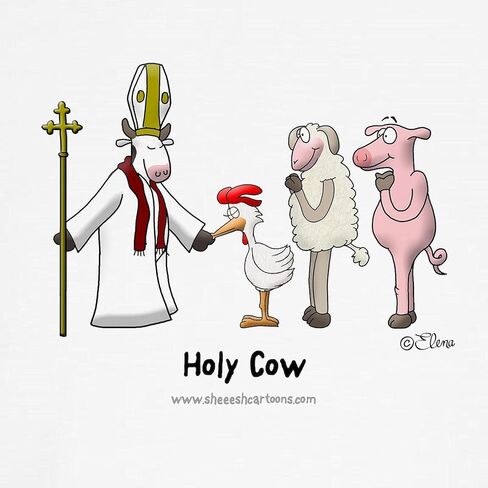 CafePress Holy Cow Pope Version White Kids Baseball Jersey Kids Cotton Baseball Jersey, 3/4 Raglan Sleeve Shirt in Saudi Arabia