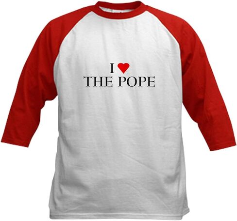 Cafepress أنا أحب القميص البابا tirt Kids Baseball Jersey Kids Cotton Baseball Jersey ، 3/4 Raglan Sleeve in Saudi Arabia