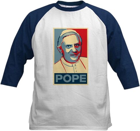 CafePress Obama Pope Kids Baseball Jersey Kids Cotton Baseball Jersey, 3/4 Raglan Sleeve Shirt in Saudi Arabia