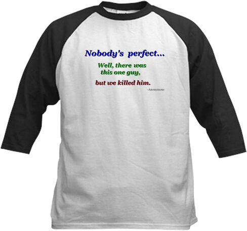 CafePress Quotes Kids Baseball Jersey Kids Cotton Baseball Jersey, 3/4 Raglan Sleeve Shirt in Saudi Arabia