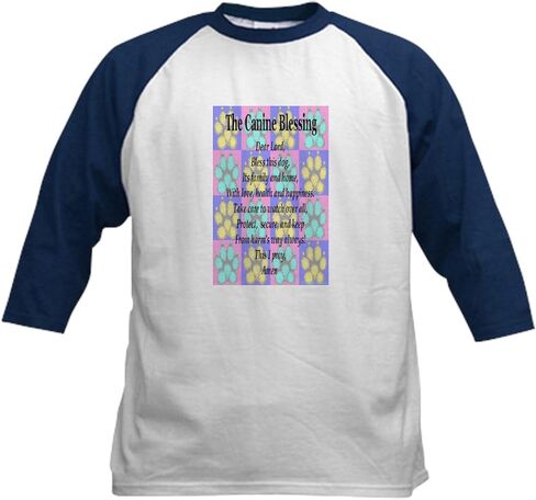 Cafepress K9 نعمة الأطفال البيسبول جيرسي الأطفال القطن القطن القطن ، 3/4 قميص الأكمام راجلان in Kuwait
