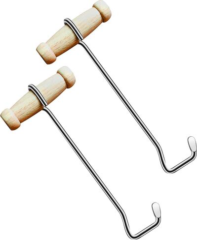 خطافات حذاء من الصلب 9 "مع مقبض الخشب ، مجتذب التمهيد لرعاة رعاة البقر ، ركوب الخيل ، أحذية العمل ، مجتذب الأحذية الصلب الثقيلة (2 خطاف) in Kuwait