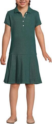 Lands' End School Uniform Girls Short Sleeve Mesh Pleated Polo Dress in Saudi Arabia