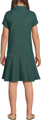Lands' End School Uniform Girls Short Sleeve Mesh Pleated Polo Dress in Saudi Arabia