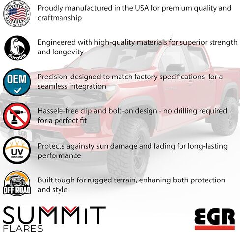 EGR 775424-Summit Series Fender Flares-متوافق مع 2023-2025 شيفروليه كولورادو in Saudi Arabia