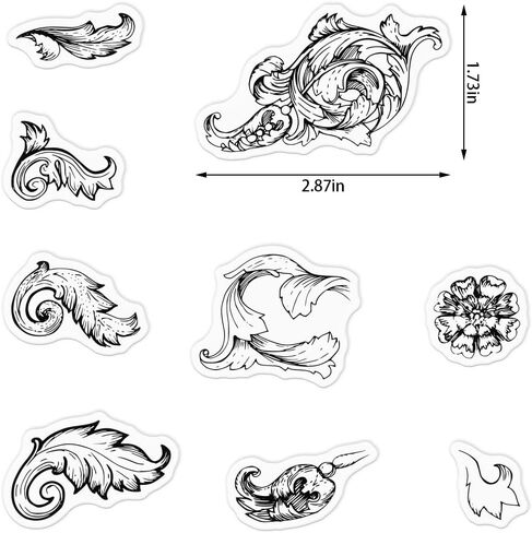 Vintage Flower Clear Stamps for Card Making Flowers Stamps Long Lace Flowers Rubber Stamps Transparent Silicone Stamps for DIY Scrapbooking Supplies Embossing Paper Card Album Decoration Craft in Kuwait