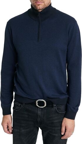 John Varvatos Men's Grand Birdseye Half Zip in Saudi Arabia