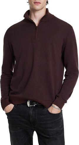 John Varvatos Men's Grand Birdseye Half Zip in Saudi Arabia