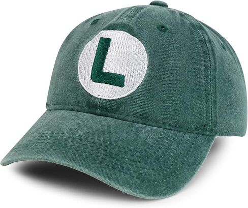 Mario Luigi Embroidered Pigment Dyed Cosplay Costume Ball Cap in Kuwait