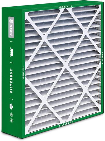 Filterbuy 24x24x5 فلتر هواء MERV 8 دفاع عن الغبار (عبوة من قطعتين)، استبدال مرشحات هواء فرن HVAC AC المطوية لشبكة عودة هانيويل (الحجم الفعلي: 22.38 × 22.38 × 4.38 بوصة) in Saudi Arabia