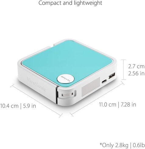 جهاز العرض LED المحمول ViewSonic M1 Mini Ultra مع Keystone التلقائي، ومكبر صوت JBL، وHDMI، وUSB، وبث Netflix مع دونجل (M1MINI) in Kuwait