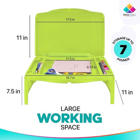 MavoCraft™ New Black Folding Lap Desk, Laptop Desk, Breakfast Table, Bed Table, Serving Tray - The lapdesk Contains Extra Storage Space and dividers & Folds Very Easily, Great for Kids, Adults. in Saudi Arabia