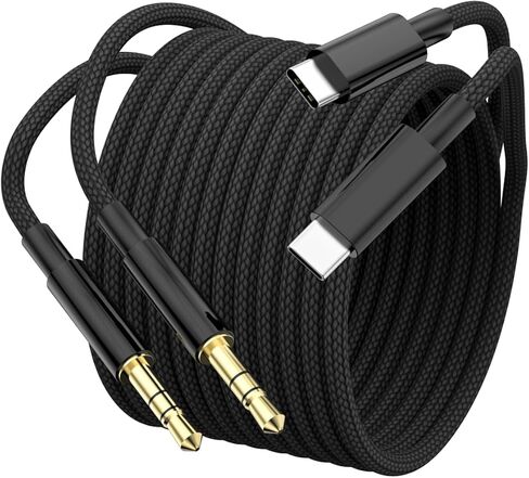 Aux to USB C, 2-Pack USB C to 3.5mm Audio Aux Jack Cable 3.3 ft, Type C to Aux Headphone Male Cord Car Aux Cable Compatible with iPhone 16 15/15Plus/Pro/Pro Max, Galaxy S24/23, iPad Pro Air Mini,Pixel in Kuwait