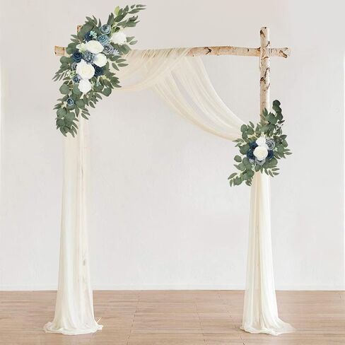 Artificial Wedding Arch Flowers Kit, 2 Pcs Garlands Silk Peony Flower Swag, Rustic Artificial Eucalyptus Greenery Floral Swag, Artificial Floral Garland Wreath for Wedding Ceremony Party Home(Pink) in Kuwait