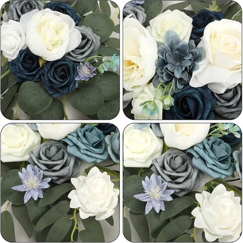 Artificial Wedding Arch Flowers Kit, 2 Pcs Garlands Silk Peony Flower Swag, Rustic Artificial Eucalyptus Greenery Floral Swag, Artificial Floral Garland Wreath for Wedding Ceremony Party Home(Pink) in Kuwait