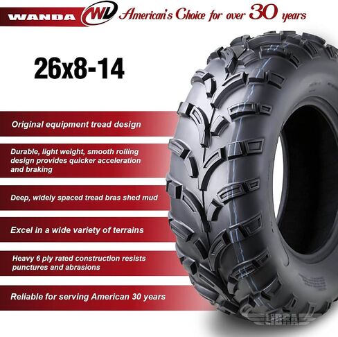 Wanda One UTV /ATV Tyre 25x8-12 25x8x12 /6PR P373 Lit Mud - 10243 in Kuwait