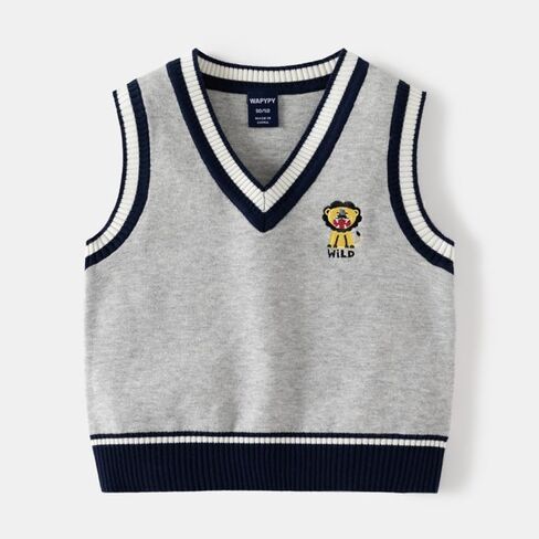 Toddler Baby Boys Vest Sweater V Neck Sweater Sleeveless School Uniform Knit Plaid Kids Vest Pullover Tops in Saudi Arabia