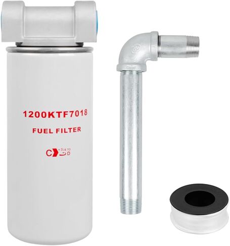 1200KTF7018 Fuel Filter for Transfer Pump FR112 FR1210G FR610G 18 GPM 3/4" with 1200KTG9075 Filter Head and 3/4" ST Elbow and 3/4 x 7" Nipple in Saudi Arabia