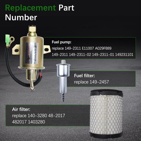 149-2311 مضخة الوقود مع 149-2457 لتلاعب مرشح الوقود مجموعة ملائمة لـ Onan Cummins 3600 4000 4KW أجزاء مولدات microquiet microlite مع 1403280 مرشح الهواء وخط الوقود استبدال E11007 A029F889 in Kuwait