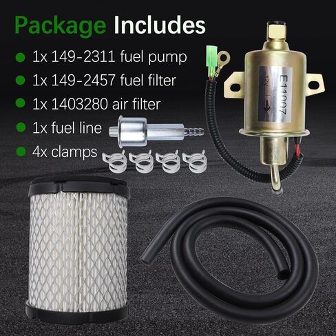 149-2311 مضخة الوقود مع 149-2457 لتلاعب مرشح الوقود مجموعة ملائمة لـ Onan Cummins 3600 4000 4KW أجزاء مولدات microquiet microlite مع 1403280 مرشح الهواء وخط الوقود استبدال E11007 A029F889 in Kuwait