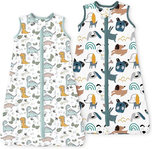 كيس نوم للأطفال الصغار من TOTBASIC، 0.5 TOG، كيس نوم للأطفال بطانية يمكن ارتداؤها 2t-4t مع سحاب آمن في اتجاهين، أكياس نوم فائقة النعومة لجميع المواسم، Brownie Buddies، عبوتان in Kuwait