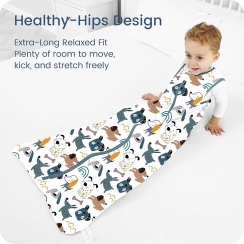 كيس نوم للأطفال الصغار من TOTBASIC، 0.5 TOG، كيس نوم للأطفال بطانية يمكن ارتداؤها 2t-4t مع سحاب آمن في اتجاهين، أكياس نوم فائقة النعومة لجميع المواسم، Brownie Buddies، عبوتان in Kuwait