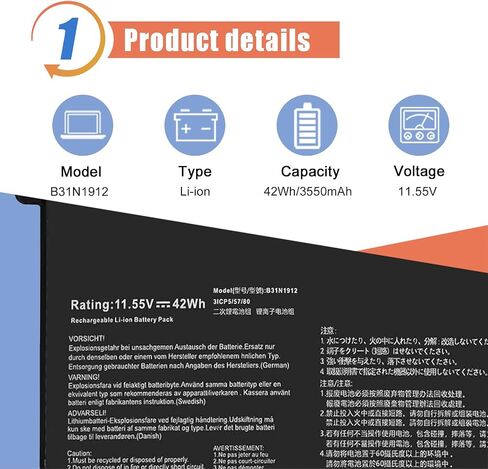 ASODI C31N1905 Laptop Battery Compatible with Asus Adolbook13 2020 Dolbook14 2020 VivoBook S13 S333 S333JA K533F S521FA S533EQ S533F S15 S533 Series 0B200-03580200 3ICP5/70/82 in Saudi Arabia