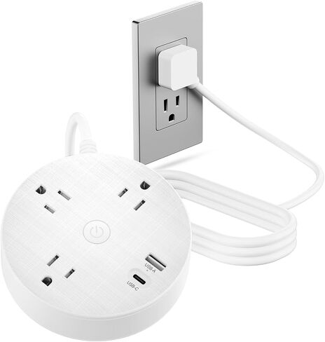 شريط طاقة مسطح للحماية من التيار الزائد مع سلك تمديد بطول 5 أقدام، 4 منافذ و4 منافذ USB (2 USB C)، مثالي للمكتب المنزلي، وغرفة الألعاب، وأساسيات غرفة النوم، قابل للتركيب على الحائط، مدرج في قائمة ETL، أسود in Saudi Arabia