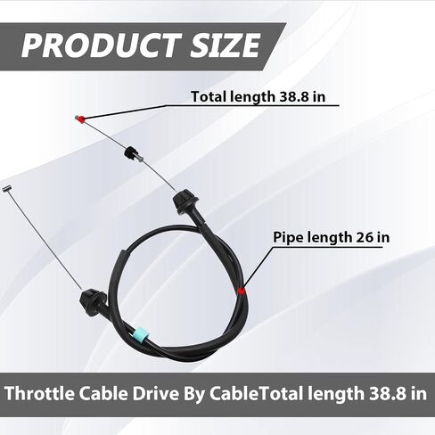 551859 Throttle Cable 38.8 "متوافق مع محرك LS1 LSX LS بواسطة رابط مسرع الكابل (ل 3 و 4 أجسام خنق الترباس) in Saudi Arabia