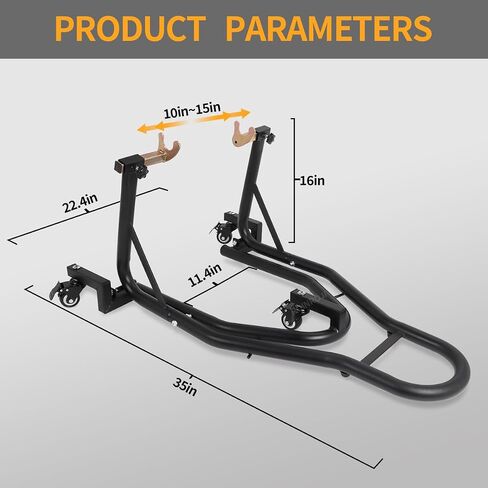 دراجة نارية عالمية الحامل باقفة الرفع الخلفي للدراجة الشوكة دراجة شوكة الدراجات النارية swingarm التخزين المؤقت قابلة للتعديل 360 درجة متوافق مع ياماها هوندا كاواساكي سوزوكي الأسود in Kuwait
