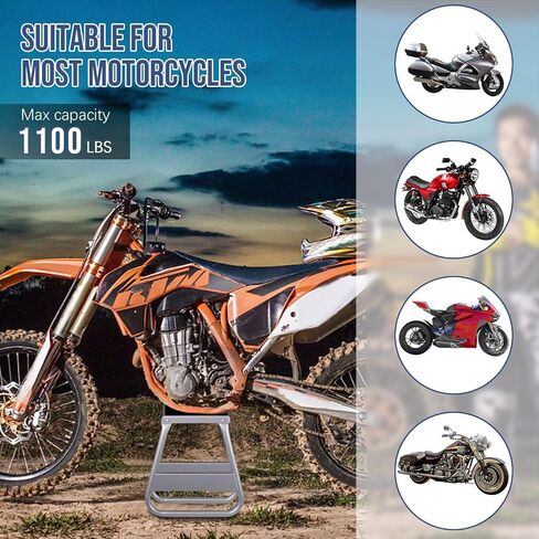 SUNROAD Dirt Bike Stands 1100LBS Capacity Universal Lifts also for Motocross, Silver in Saudi Arabia