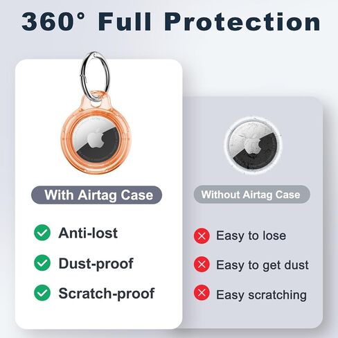 1|2|4 Pack for Airtag Holder Case with Keychain, Shockproof GPS Cover Anti-Scratch Key Chain for Air Tags, for Airtag Accessories for GPS Item Tracker Cases for Bags, Luggages, Black in Saudi Arabia