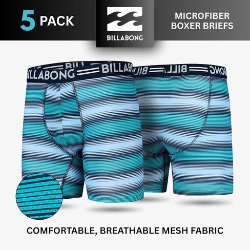 Billabong Mens Inferwear 5 Pack Microfiber Performance Boxer Boxer for Men in Saudi Arabia