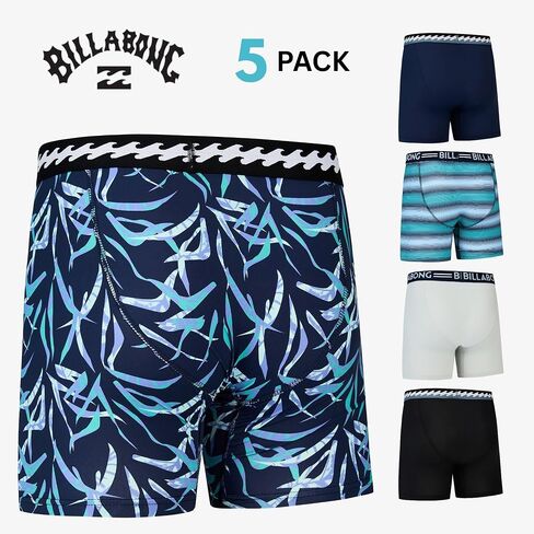 Billabong Mens Inferwear 5 Pack Microfiber Performance Boxer Boxer for Men in Saudi Arabia